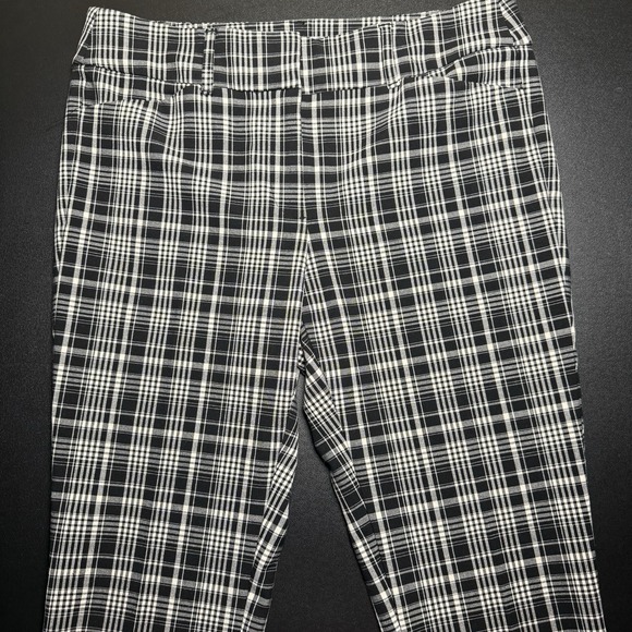 LOFT Outlet Skinny Ankle Pants Women's Size 6 Black White Plaid Stretch 33x28 - Picture 3 of 11